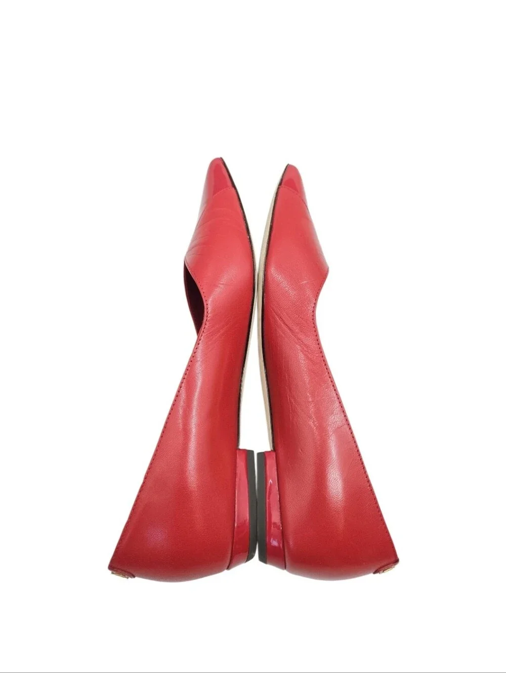 Tory Burch Bright Red Pointed Leather Flats